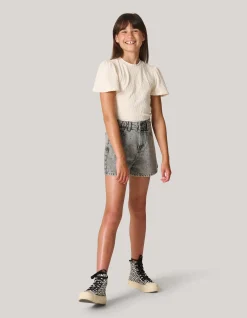 Shoeby Structuur Top Gebroken Wit< Tops Korte Mouw