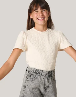Shoeby Structuur Top Gebroken Wit< Tops Korte Mouw