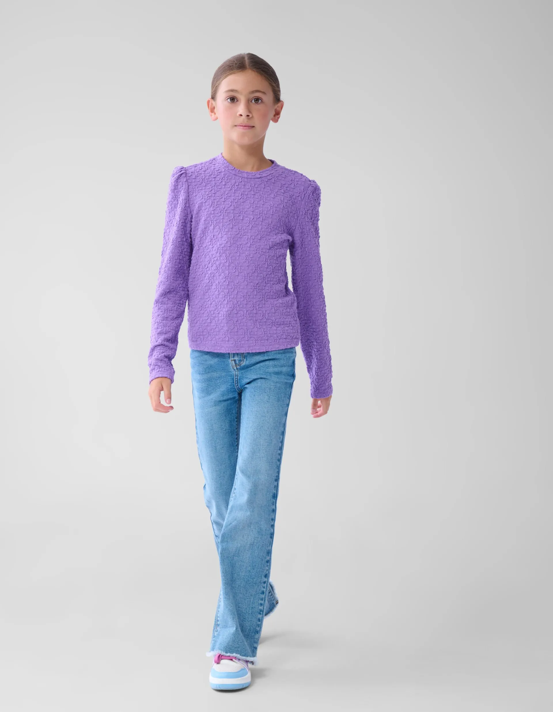 Shoeby Structuur Top Paars< Tops Lange Mouw