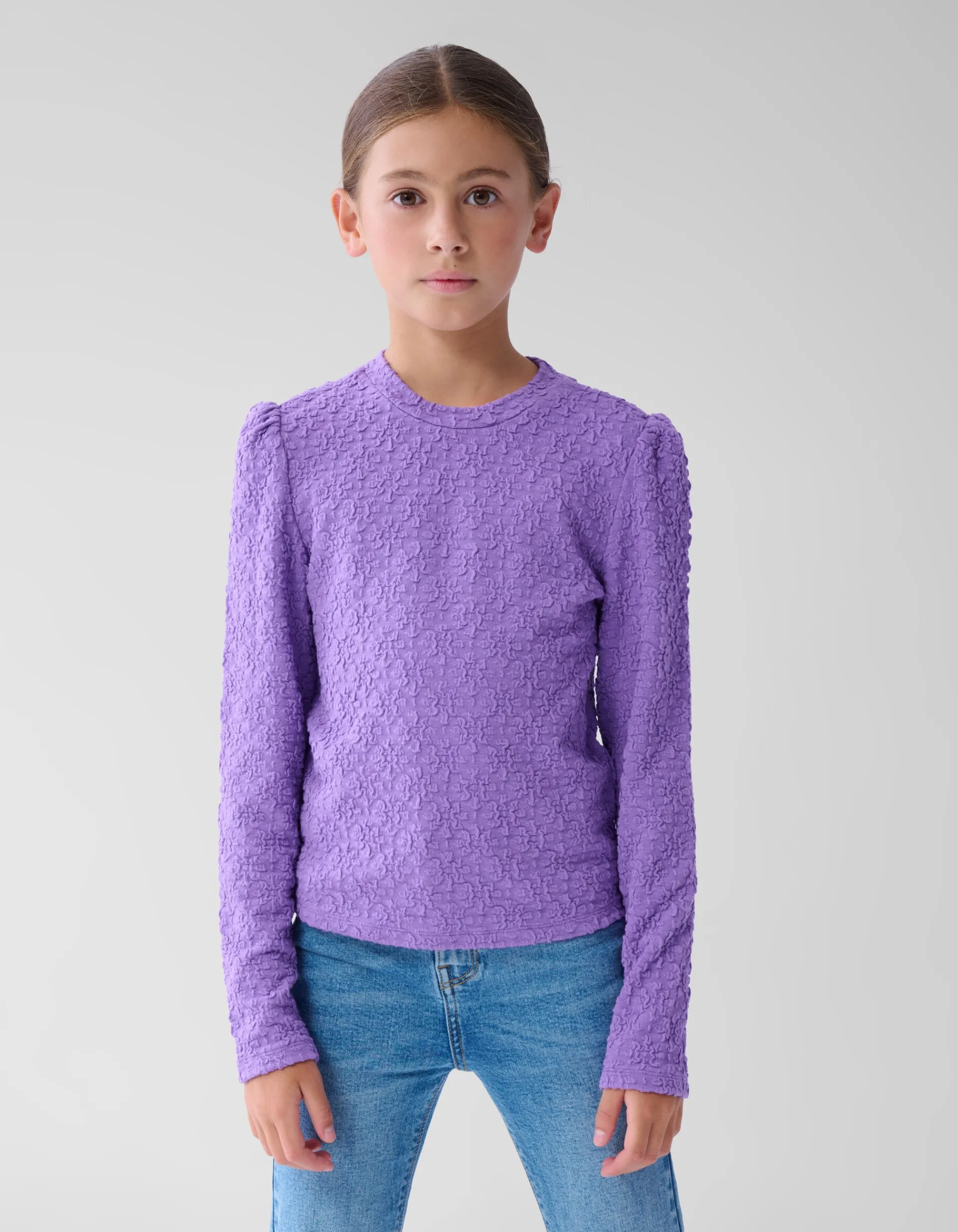 Shoeby Structuur Top Paars< Tops Lange Mouw