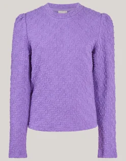 Shoeby Structuur Top Paars< Tops Lange Mouw