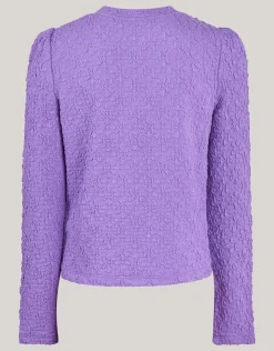 Shoeby Structuur Top Paars< Tops Lange Mouw