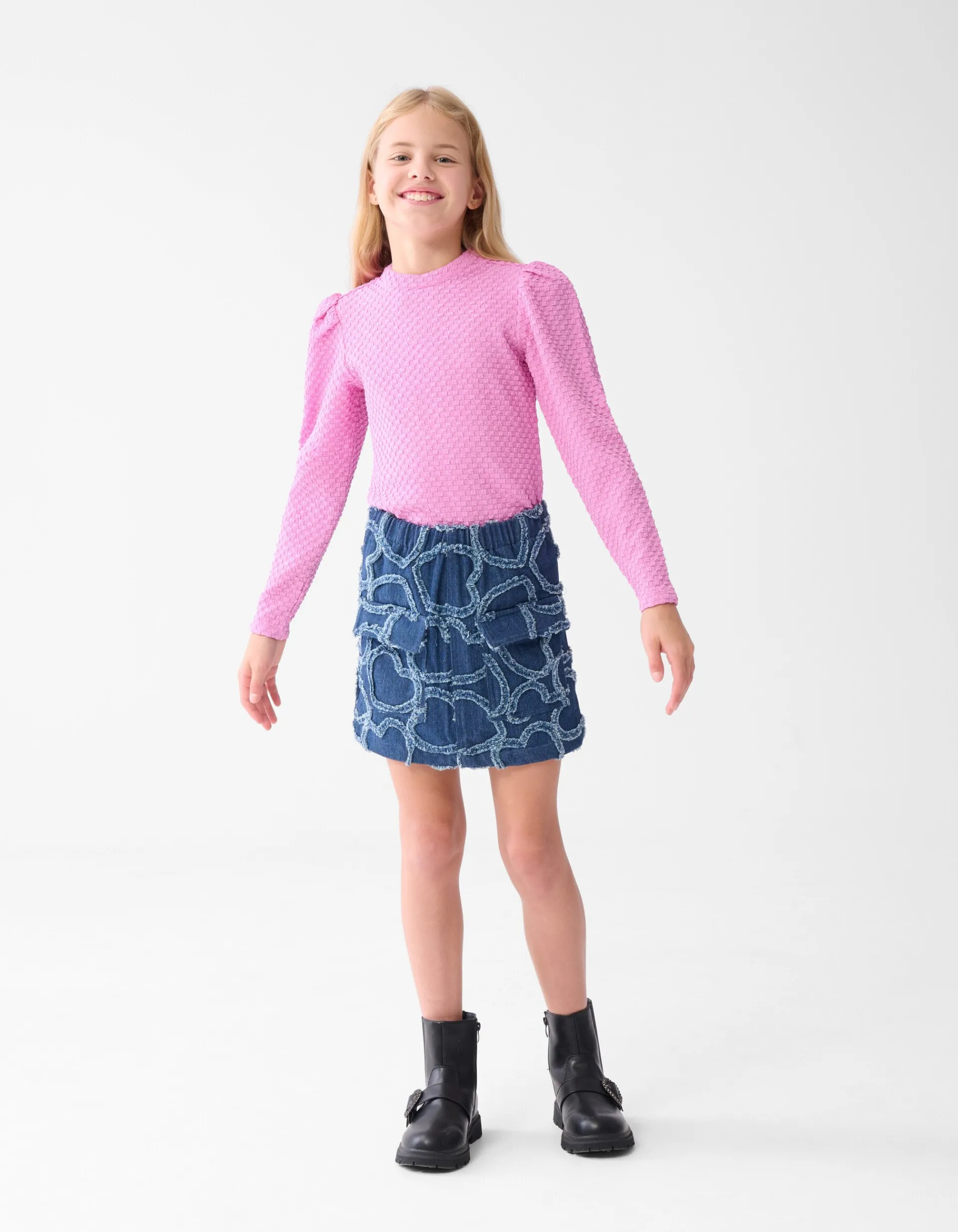Shoeby Structuur Top Roze< Tops Lange Mouw
