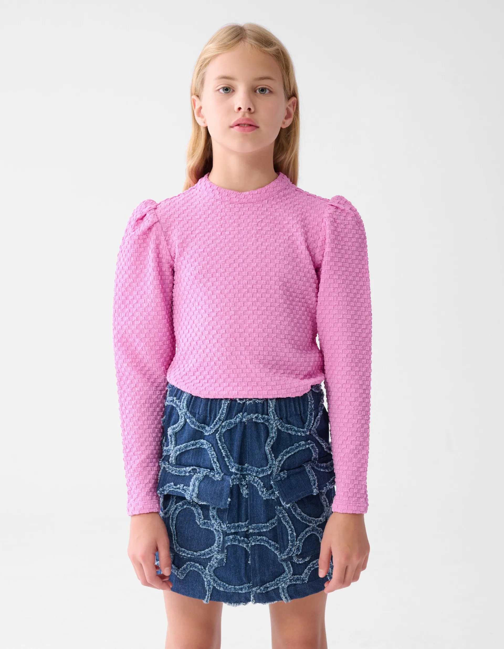 Shoeby Structuur Top Roze< Tops Lange Mouw
