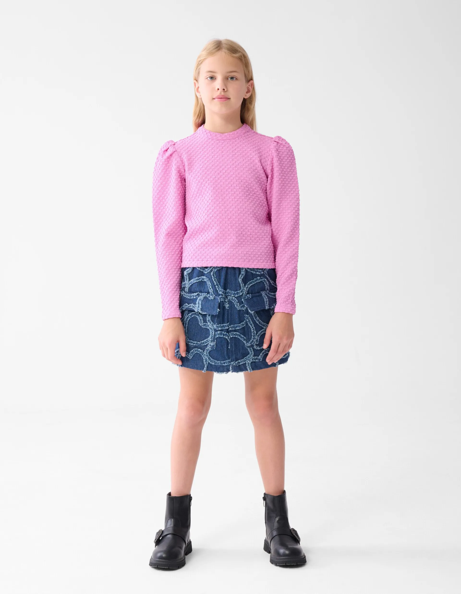 Shoeby Structuur Top Roze< Tops Lange Mouw