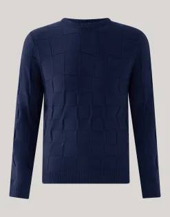 Shoeby Structuur Trui Donkerblauw<Heren Truien En Sweaters