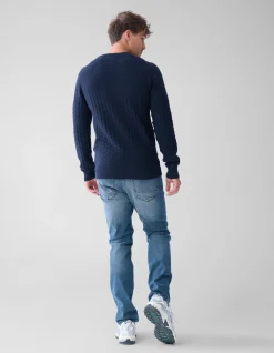 Shoeby Structuur Trui Donkerblauw<Heren Truien En Sweaters