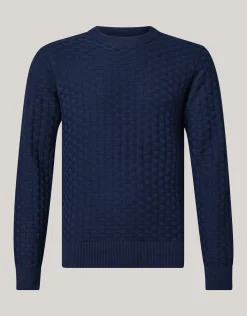 Shoeby Structuur Trui Donkerblauw<Heren Truien En Sweaters