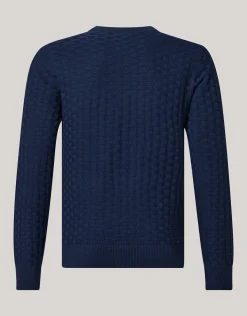 Shoeby Structuur Trui Donkerblauw<Heren Truien En Sweaters