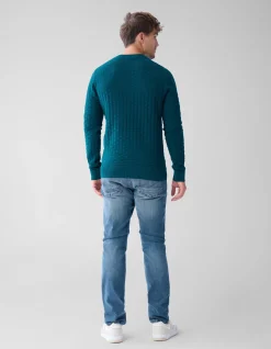 Shoeby Structuur Trui Donkergroen<Heren Truien En Sweaters