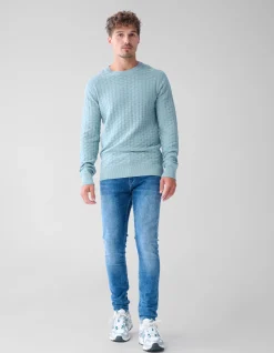 Shoeby Structuur Trui Lichtgroen<Heren Truien En Sweaters