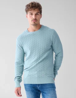 Shoeby Structuur Trui Lichtgroen<Heren Truien En Sweaters