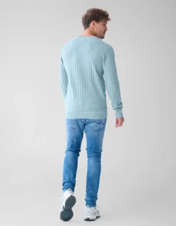 Shoeby Structuur Trui Lichtgroen<Heren Truien En Sweaters