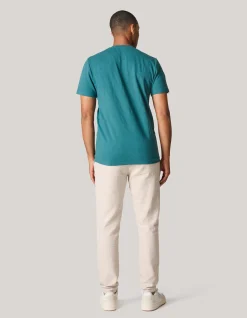 Shoeby Structuur T-shirt Donker Turquoise<Heren T-Shirts En Polo's