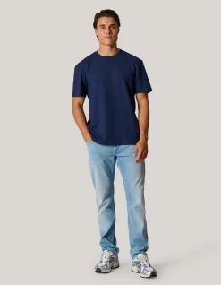 Shoeby Structuur T-shirt Donkerblauw<Heren T-Shirts En Polo's
