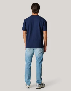 Shoeby Structuur T-shirt Donkerblauw<Heren T-Shirts En Polo's