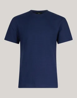 Shoeby Structuur T-shirt Donkerblauw<Heren T-Shirts En Polo's
