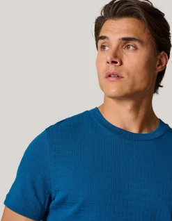 Shoeby Structuur T-shirt Donkerblauw<Heren T-Shirts En Polo's