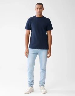 Shoeby Structuur T-shirt Donkerblauw<Heren T-Shirts En Polo's