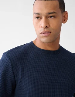 Shoeby Structuur T-shirt Donkerblauw<Heren T-Shirts En Polo's