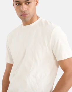 Shoeby Structuur T-shirt Gebroken Wit<Heren T-Shirts En Polo's
