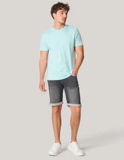 Shoeby Structuur T-shirt Lichtblauw<Heren T-Shirts En Polo's