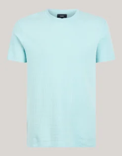 Shoeby Structuur T-shirt Lichtblauw<Heren T-Shirts En Polo's