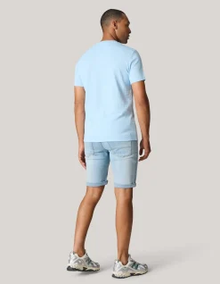 Shoeby Structuur T-shirt Lichtblauw<Heren T-Shirts En Polo's