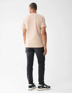 Shoeby Structuur T-shirt Zand<Heren T-Shirts En Polo's