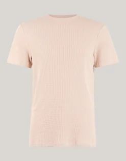 Shoeby Structuur T-shirt Zand<Heren T-Shirts En Polo's
