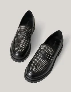 Shoeby Stud Loafers Zwart<DAMES Loafers