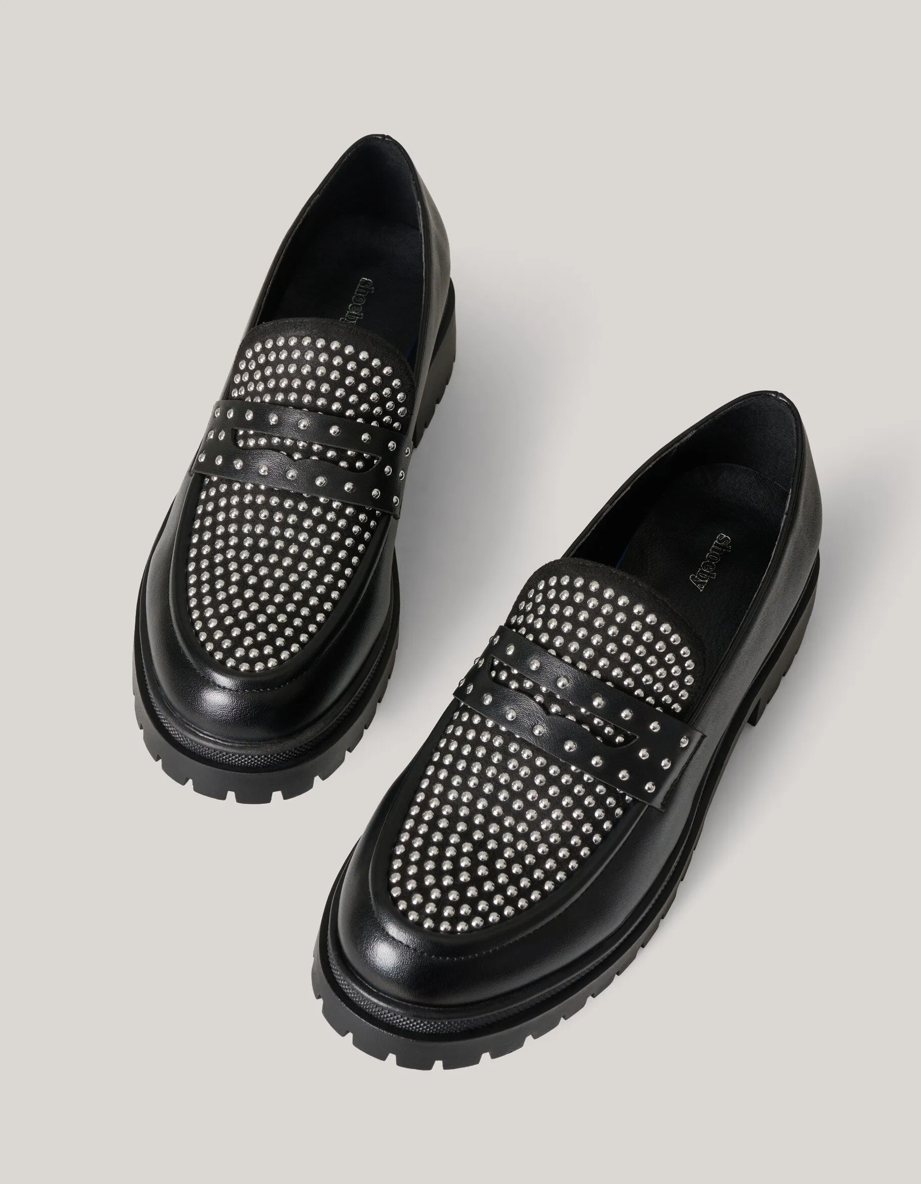 Shoeby Stud Loafers Zwart<DAMES Loafers