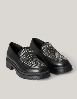 Shoeby Stud Loafers Zwart<DAMES Loafers