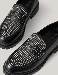 Shoeby Stud Loafers Zwart<DAMES Loafers