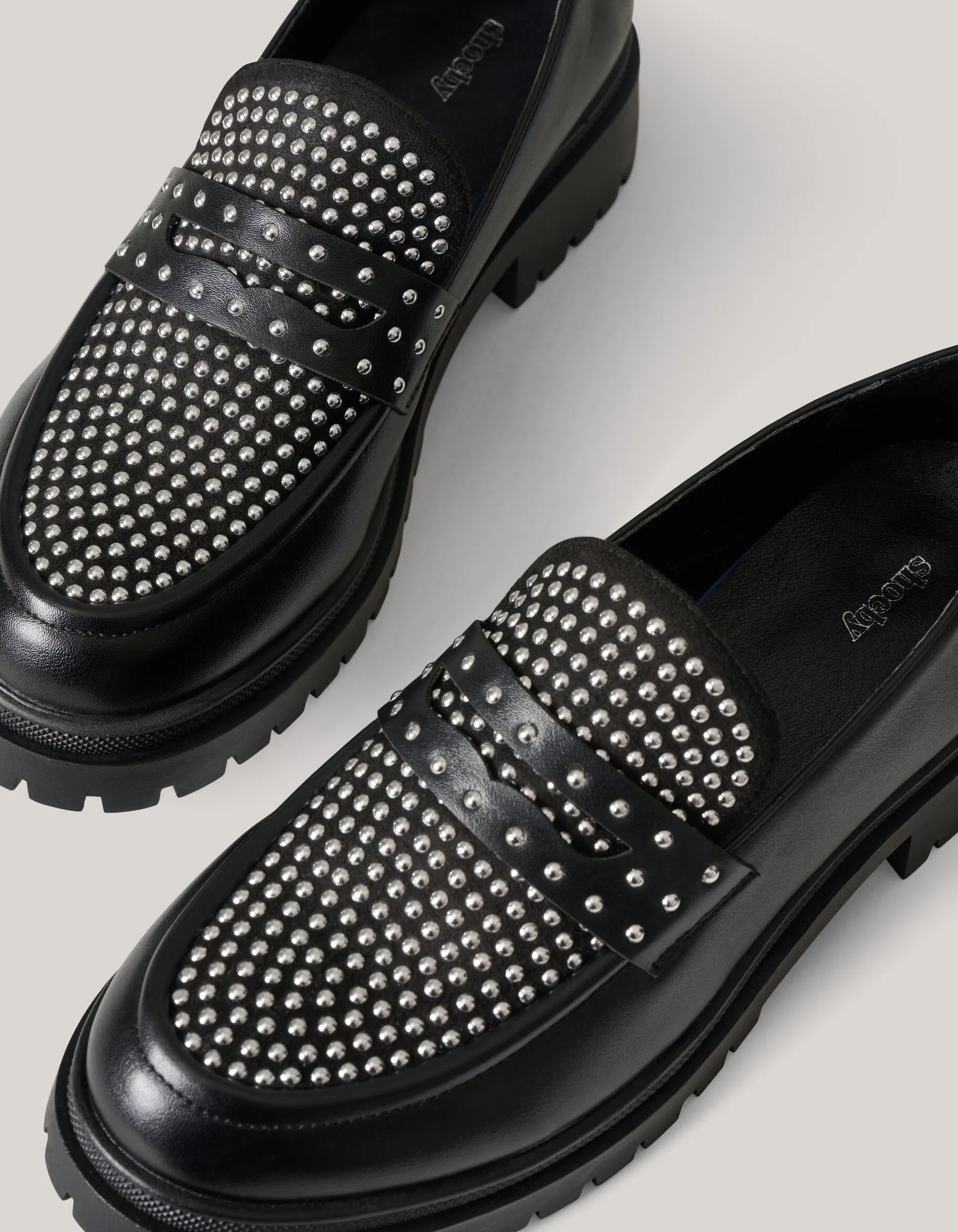Shoeby Stud Loafers Zwart<DAMES Loafers