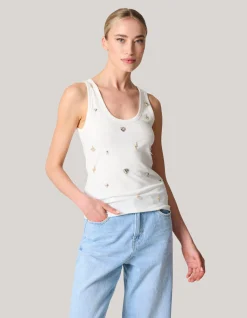 Shoeby Stud Tanktop Wit<DAMES Tops