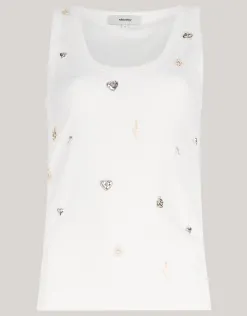 Shoeby Stud Tanktop Wit<DAMES Tops