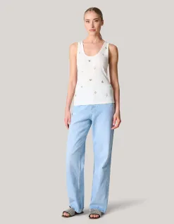 Shoeby Stud Tanktop Wit<DAMES Tops