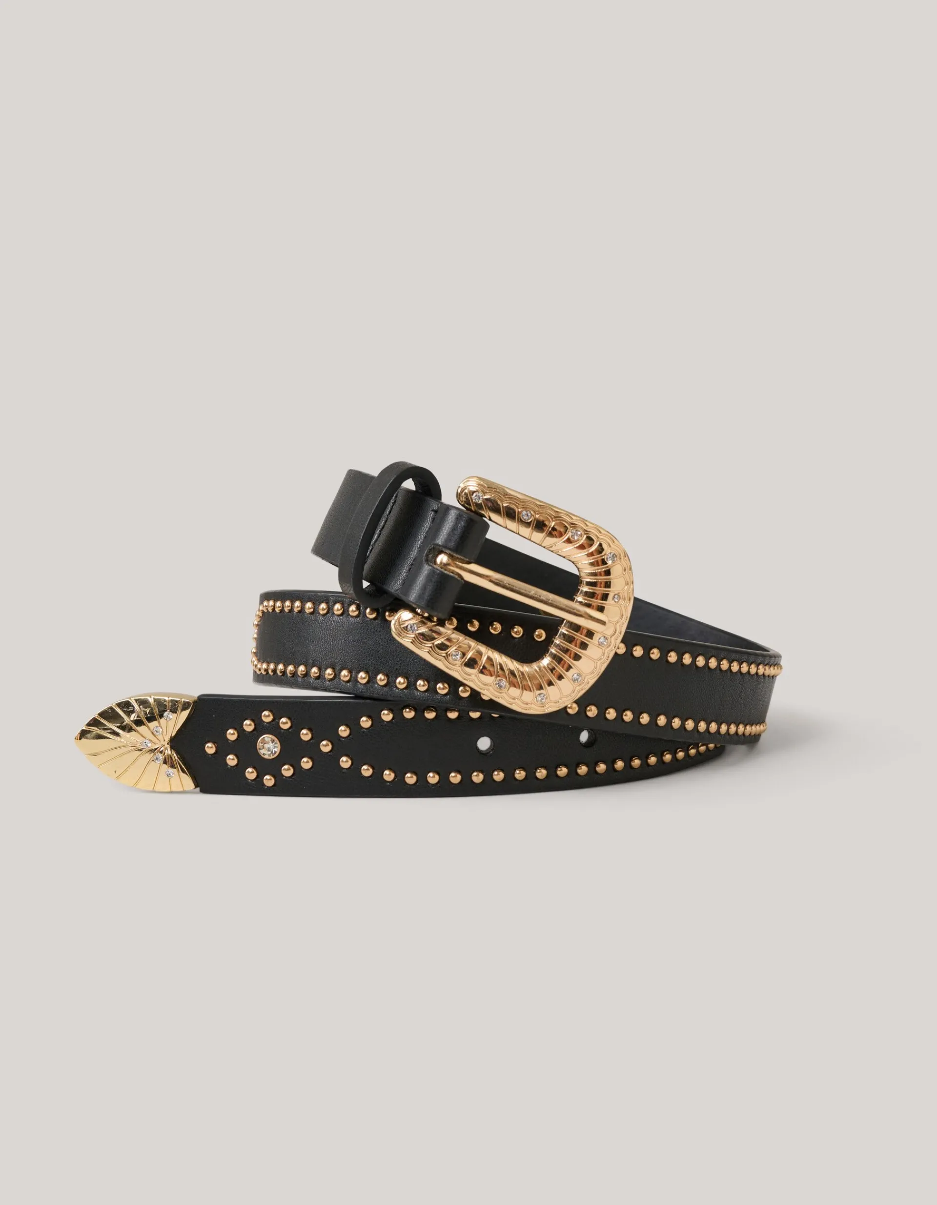 Shoeby Studded Riem Zwart<DAMES Riemen