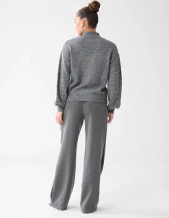 Shoeby Studded Sleeve Trui Grijs<DAMES Truien En Sweaters