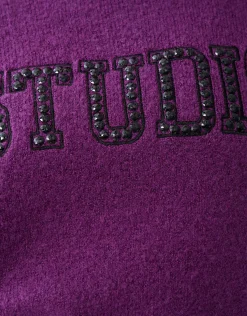 Shoeby Studio Strass Trui Donkerpaars<DAMES Truien En Sweaters