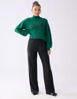 Shoeby Studio Strass Trui Donkergroen<DAMES Truien En Sweaters