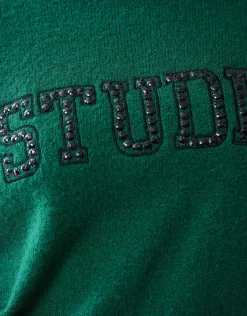 Shoeby Studio Strass Trui Donkergroen<DAMES Truien En Sweaters