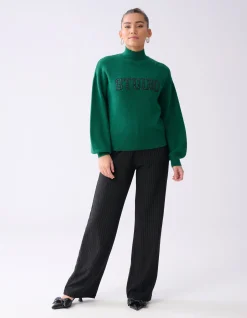 Shoeby Studio Strass Trui Donkergroen<DAMES Truien En Sweaters