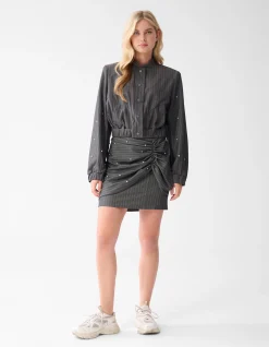 Shoeby Studs Rok Donkergrijs<DAMES Rokken