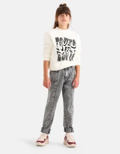 Shoeby Studs Straight Fit Jeans Donkergrijs< Jeans