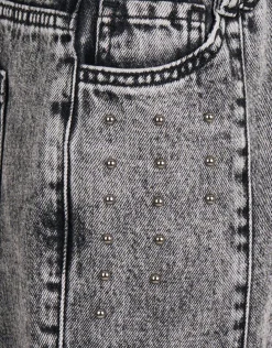 Shoeby Studs Straight Fit Jeans Donkergrijs< Jeans