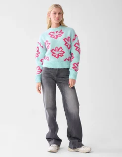 Shoeby Sun Flower Trui Lichtblauw<DAMES Truien En Sweaters