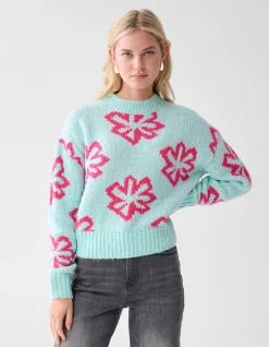 Shoeby Sun Flower Trui Lichtblauw<DAMES Truien En Sweaters