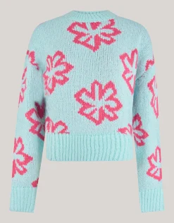 Shoeby Sun Flower Trui Lichtblauw<DAMES Truien En Sweaters